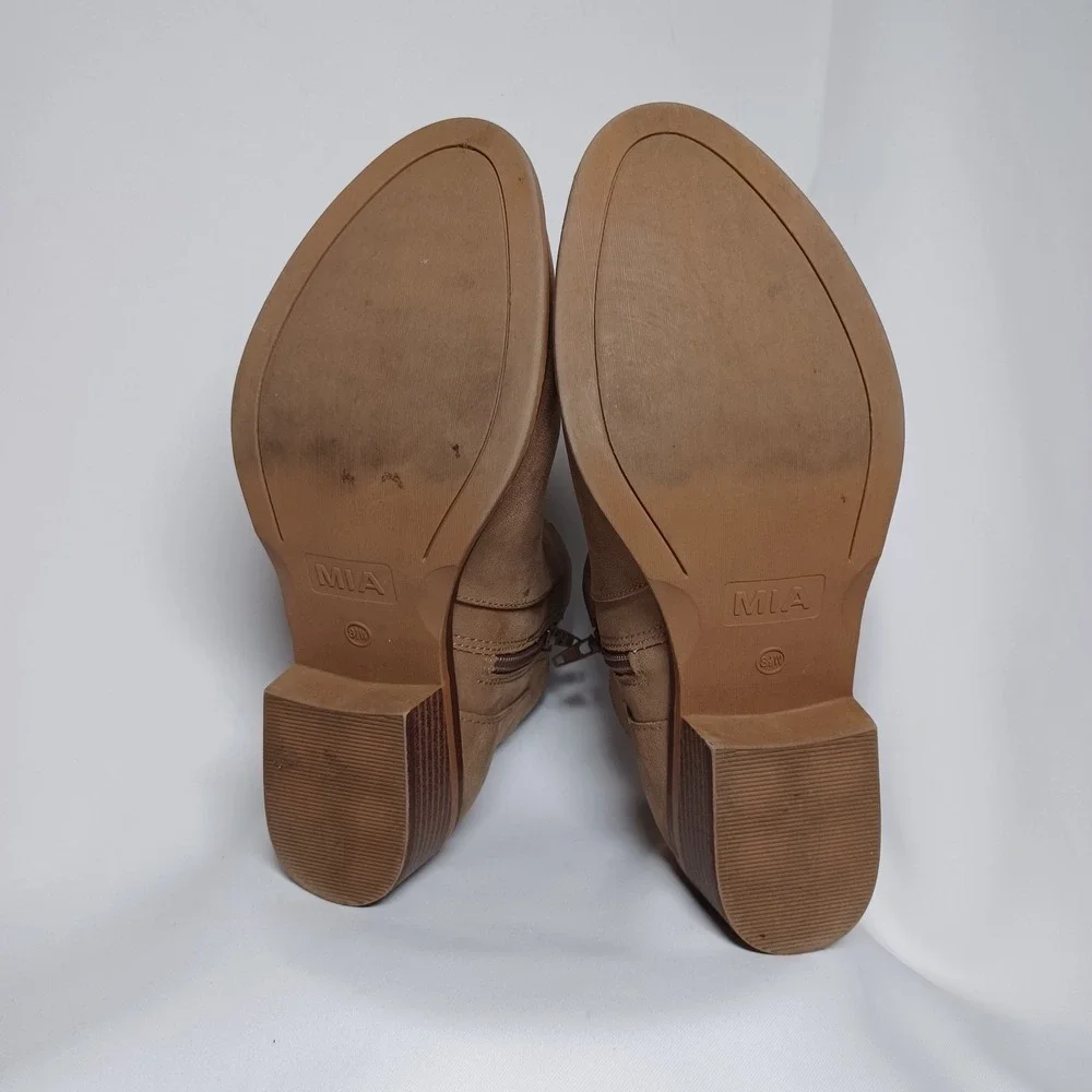 MIA Women's Kendis Double Zip Faux Leather Ankle Boots Size 8.5W